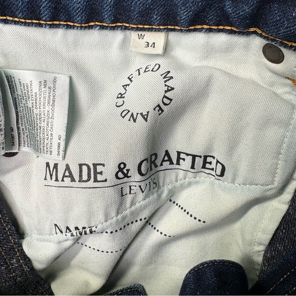 Levis Made & Crafted Jeans Mens 34x32 Blue Tack Slim Straight Leg Italy Made - Picture 6 of 16